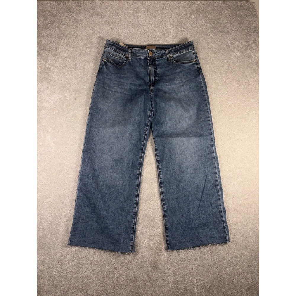 KUT From The Kloth Jeans Womens 14 Blue Charlotte High Rise Wide Leg‎ Stretch